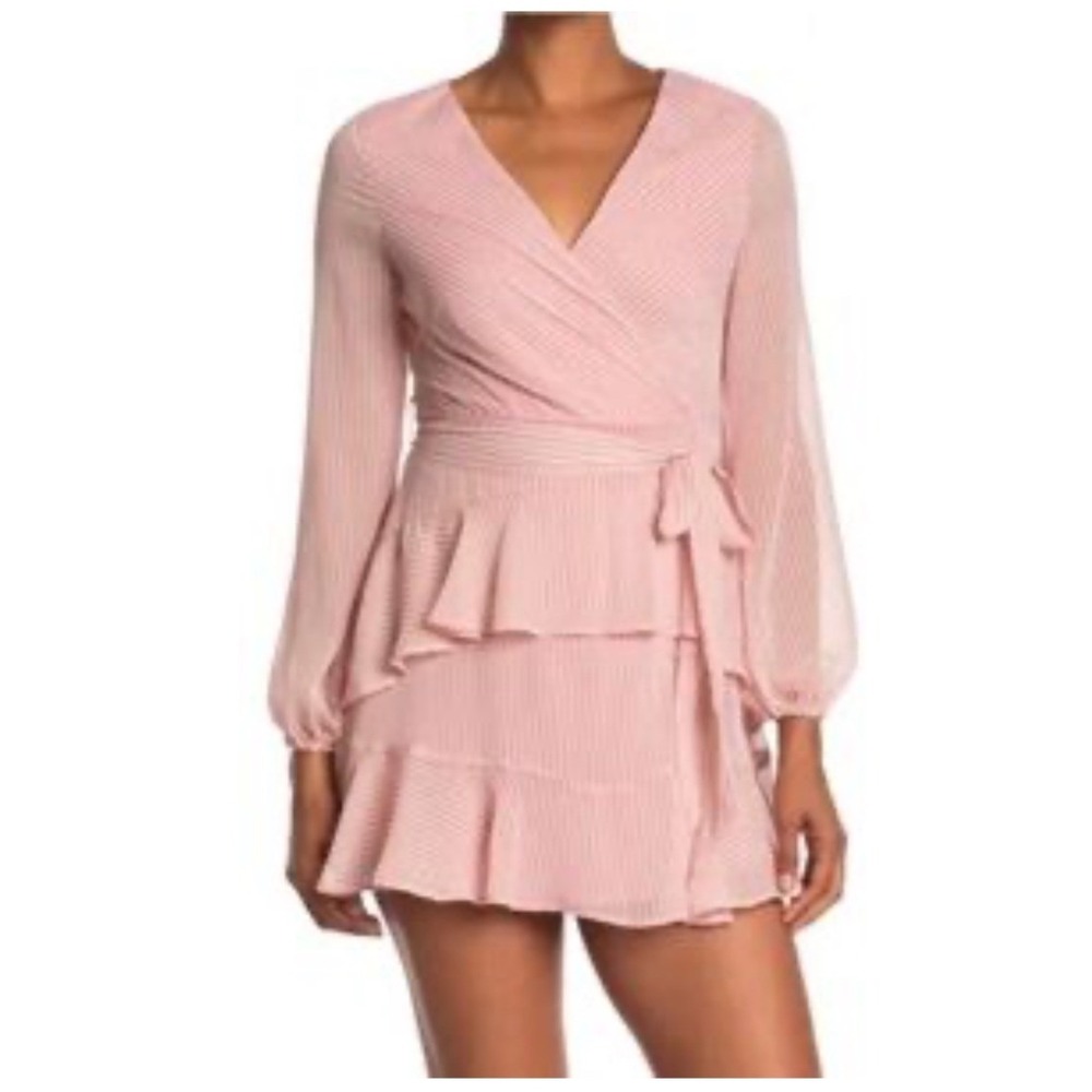 Fourteenth Place Pink White Stripe Ruffle‎ Mini Dress XL NWT